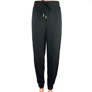 H&M Black High Rise Elastic Waist Drawstring Lounge Joggers Sweat Pants S